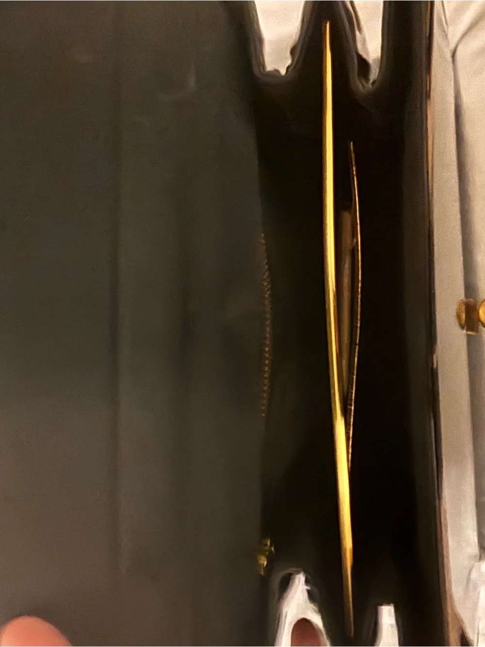 Vintage Mid-Century Crown Lewis Black Patent Satchel with Gold-Tone Lock